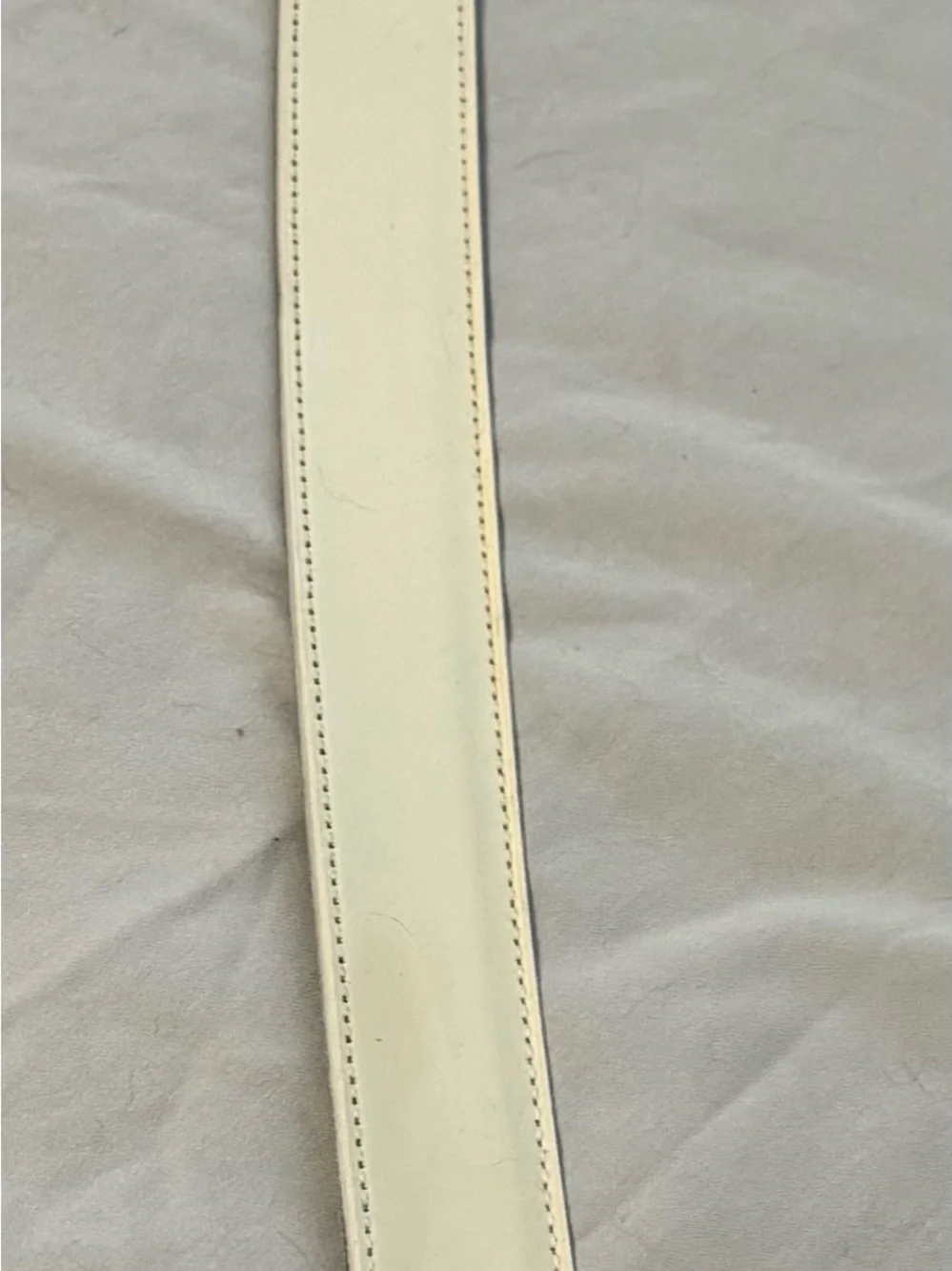 Men's Vintage Cream Leather Belt - Classic Smooth Finish